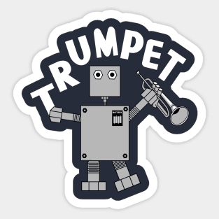 Trumpet Robot White Text Sticker